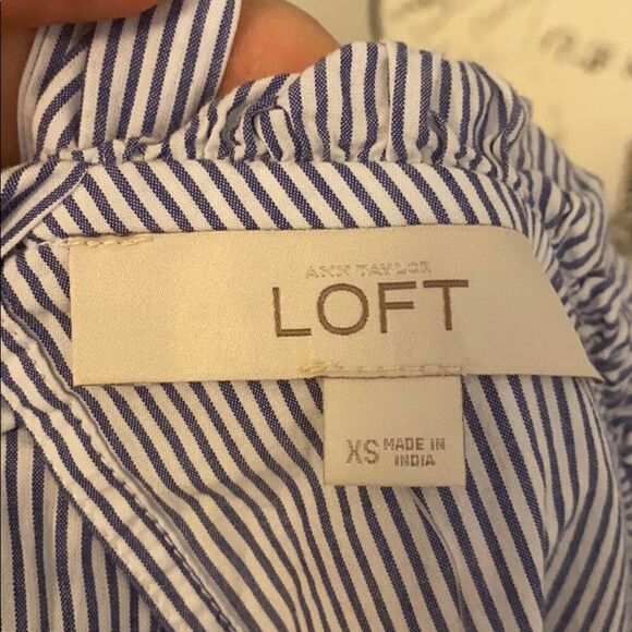 Loft Stripe Ruffle Boho Embroidered Dress Vacation Cruise Resort Wear New - Picture 10 of 16